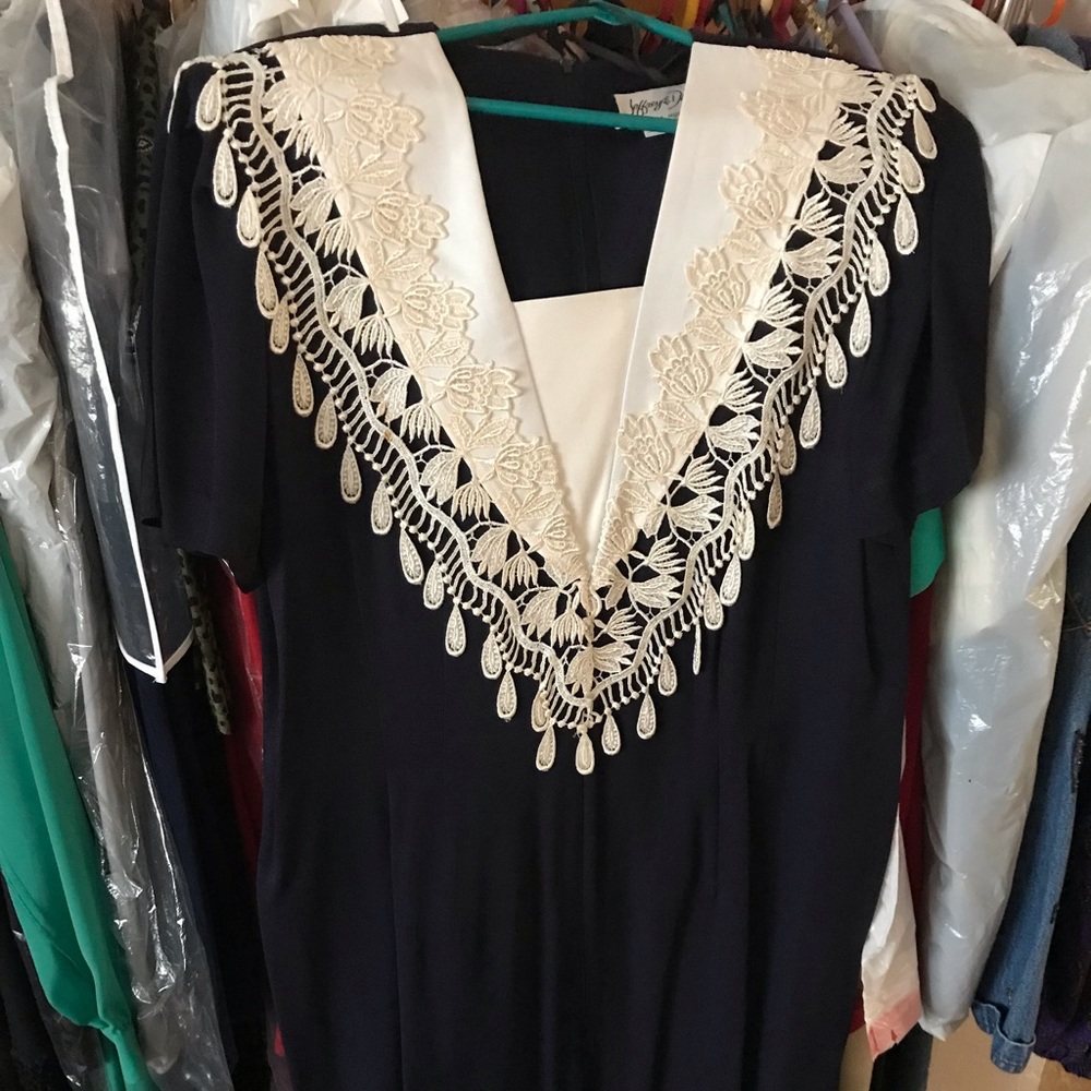 Navy/white dress size 14
